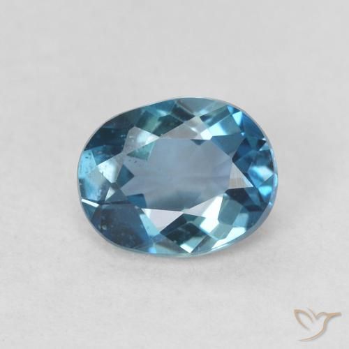 0.81ct Naturel Bleu Londres Topaze, ovale, VS