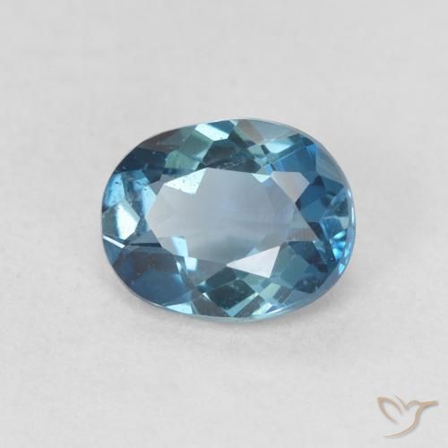 Topaze Bleu Londres naturelle ovale, 0.81 ct, VS