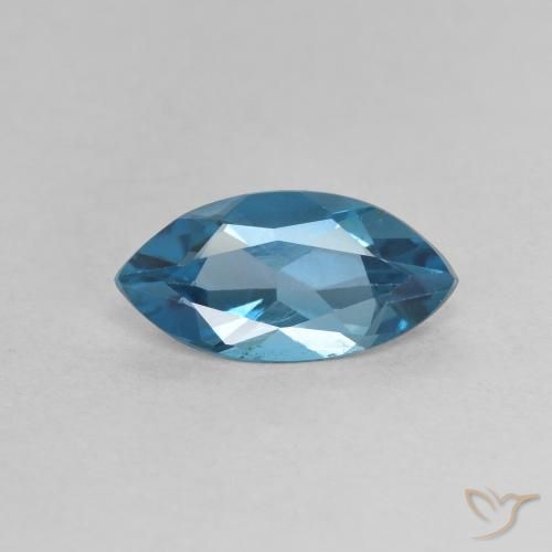 Topaze Bleu Londres naturelle Marquise, 1.25 ct, VS