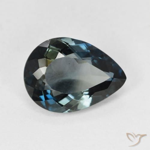Topaze Bleu minuit naturelle En forme de poire, 4.54 ct, VVS