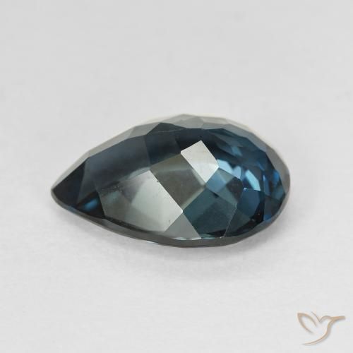 Topaze Bleu minuit naturelle En forme de poire, 4.54 ct, VVS