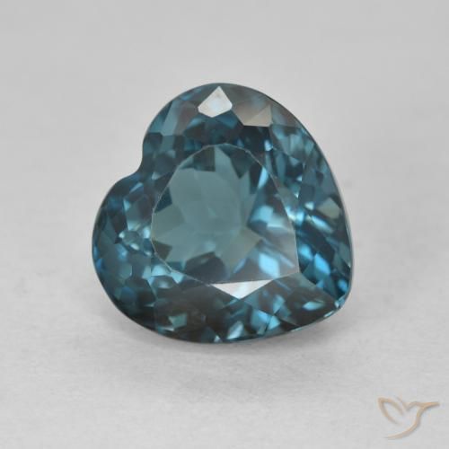 Topaze Bleu Londres naturelle Cœur, 5.53 ct, VVS