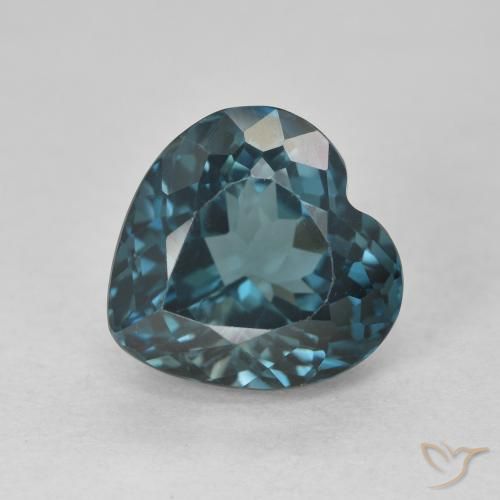 Topaze Bleu Londres naturelle Cœur, 5.53 ct, VVS