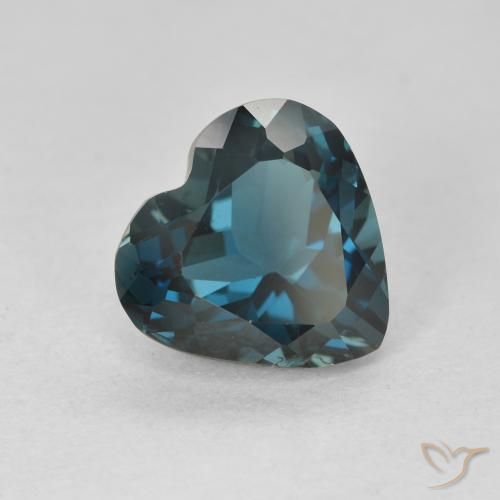 Topaze Bleu Londres naturelle Cœur, 3.79 ct, VVS