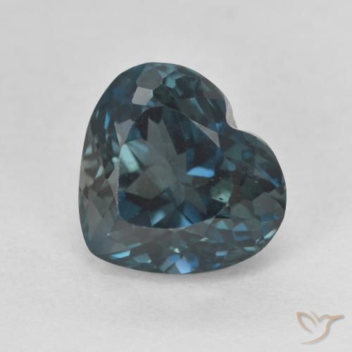 4.36ct Naturel Bleu Londres Topaze, Cœur, VVS-VS