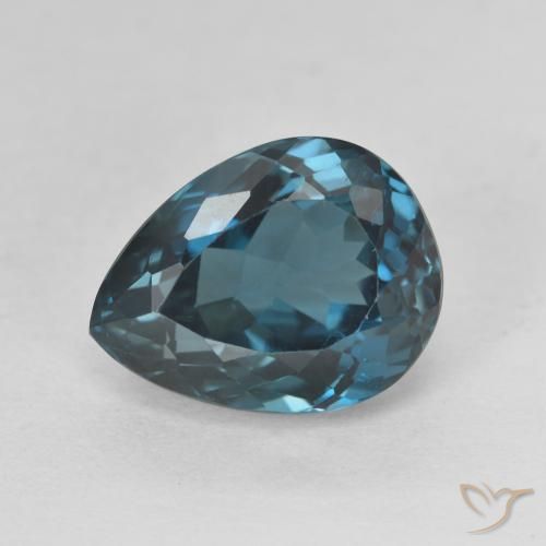 5.89ct Naturel Bleu Londres Topaze, En forme de poire, VVS-VS