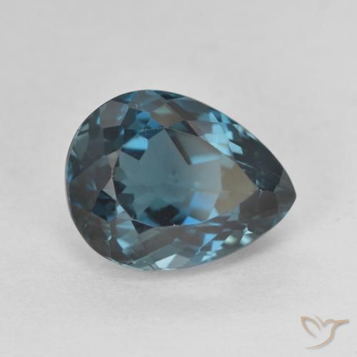 Topaze Bleu Londres naturelle En forme de poire, 5.89 ct, VVS-VS