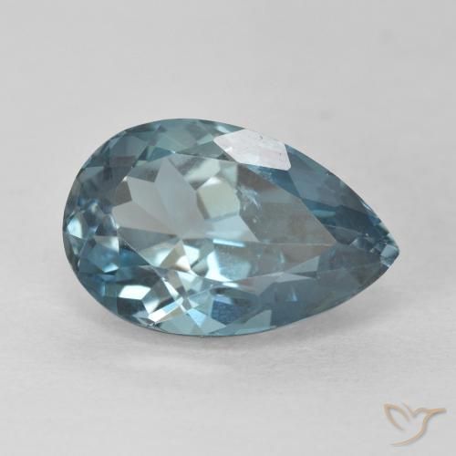 Topaze Bleu Londres naturelle En forme de poire, 4.59 ct, VVS-VS