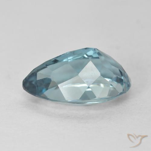 Topaze Bleu Londres naturelle En forme de poire, 4.59 ct, VVS-VS