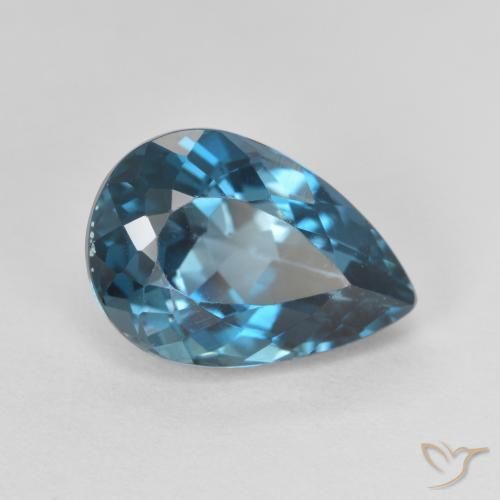 Topaze bleue naturelle en forme de poire, 4,75 ct, VVS-VS