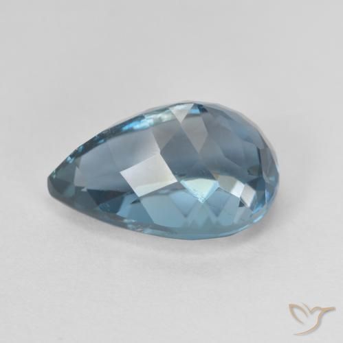 Topaze bleue naturelle en forme de poire, 4,75 ct, VVS-VS