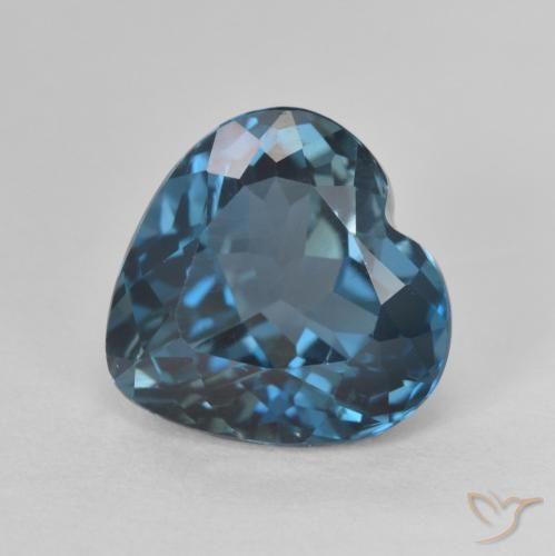 Topaze Bleu Londres naturelle Cœur, 4.74 ct, VVS-VS