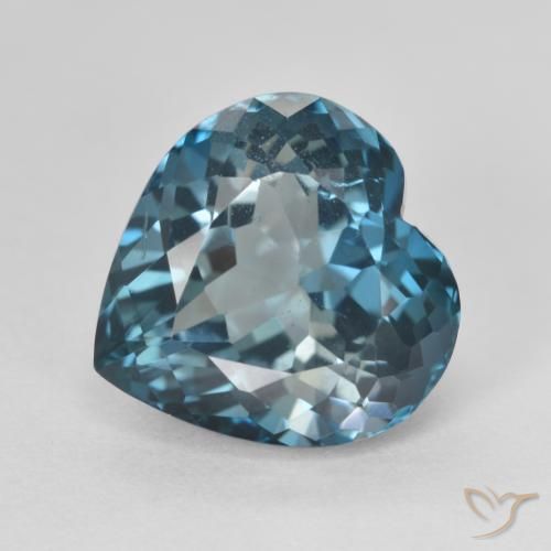 Topaze Bleu Londres naturelle Cœur, 5.87 ct, VS