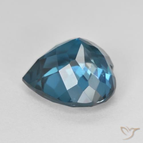 Topaze Bleu Londres naturelle Cœur, 5.87 ct, VS