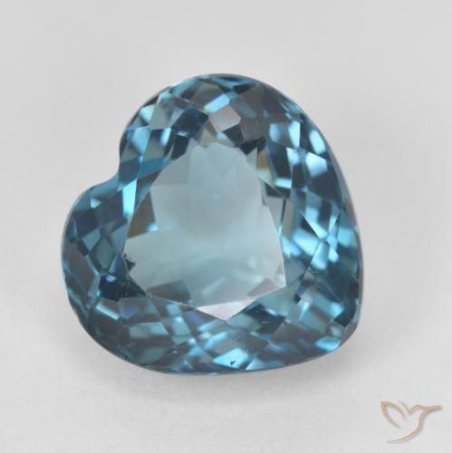 Topaze Bleu Londres naturelle Cœur, 5.23 ct, VS
