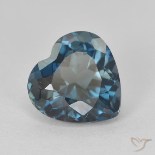 Topaze bleu londres naturelle forme de coeur, 3,77 ct, VVS-VS