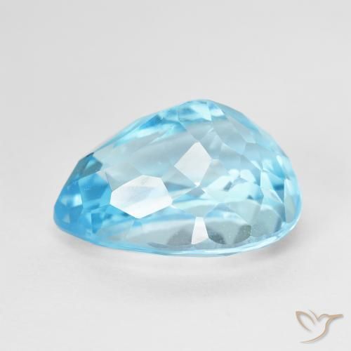 Topaze Bleu ciel naturelle En forme de poire, 9.63 ct, VVS