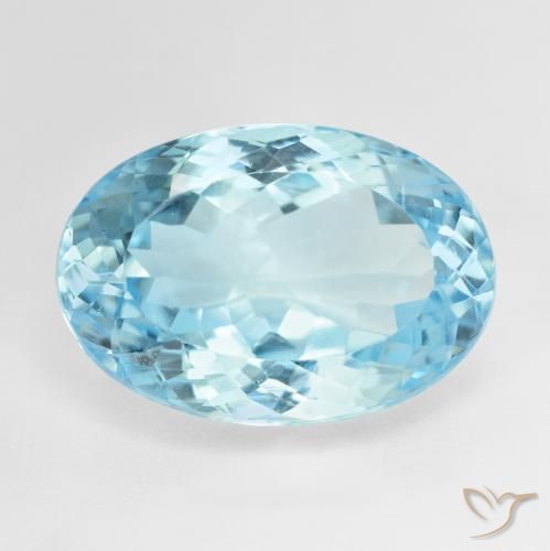 20.66ct Naturel Bleu ciel Topaze, ovale, VVS-VS