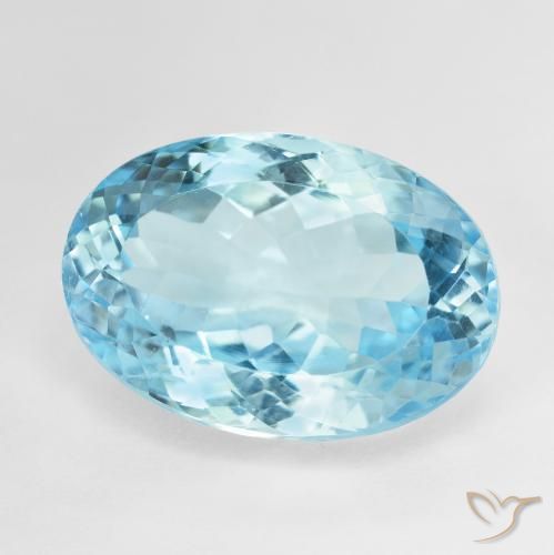 Topaze Bleu ciel naturelle ovale, 20.66 ct, VVS-VS