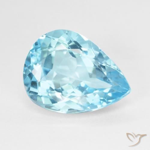 Topaze bleue naturelle en forme de poire, 9,29 ct, VVS-VS