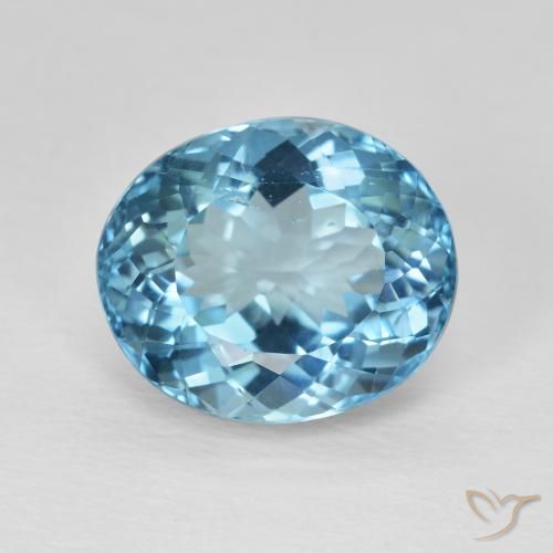 8.17ct Naturel Bleu Suisse Topaze, ovale, VVS-VS