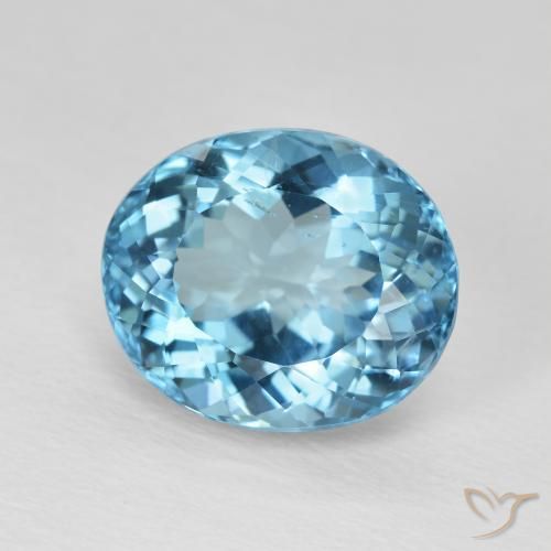 Topaze Bleu Suisse naturelle ovale, 8.17 ct, VVS-VS