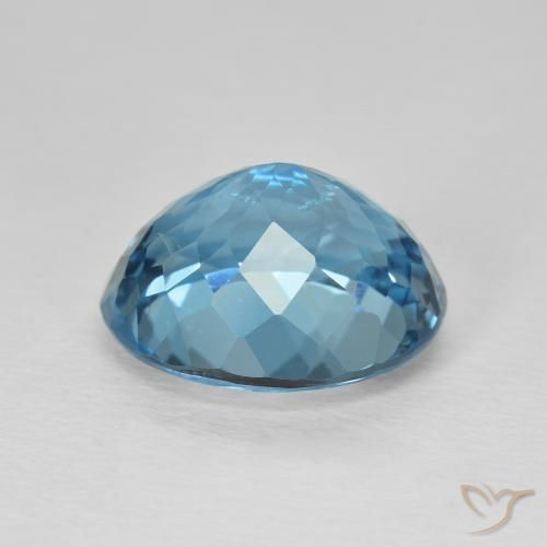 Topaze Bleu Suisse naturelle ovale, 8.17 ct, VVS-VS