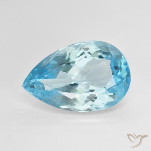 12.40ct Naturel Bleu Suisse Topaze, En forme de poire, VVS-VS