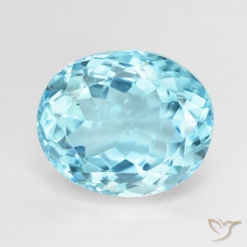 Topaze Bleu Suisse naturelle ovale, 13.82 ct, VVS-VS