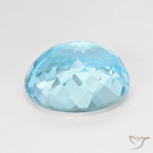 Topaze Bleu Suisse naturelle ovale, 13.82 ct, VVS-VS