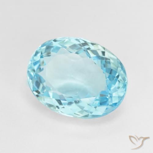 Topaze Bleu Suisse naturelle ovale, 9.81 ct, VVS-VS