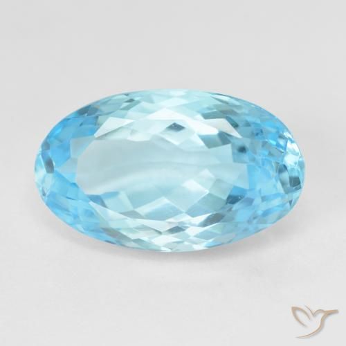 10.88ct Naturel Bleu Suisse Topaze, ovale, VVS