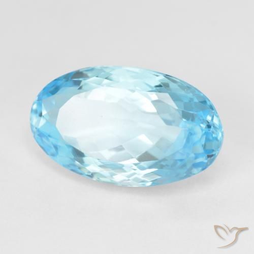 Topaze Bleu Suisse naturelle ovale, 10.88 ct, VVS
