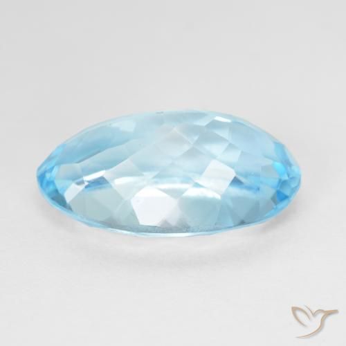 Topaze Bleu Suisse naturelle ovale, 10.88 ct, VVS