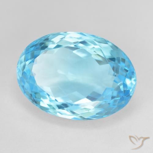 Topaze Bleu Suisse naturelle ovale, 14.91 ct, VVS