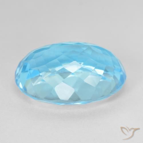 Topaze Bleu Suisse naturelle ovale, 14.91 ct, VVS