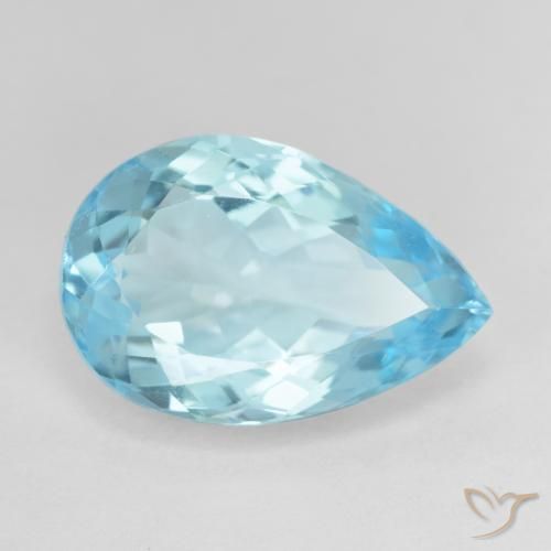 Topaze Bleu ciel naturelle En forme de poire, 10.12 ct, VVS
