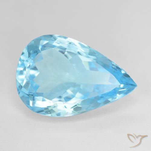 16.95ct Naturel Bleu Suisse Topaze, En forme de poire, VVS