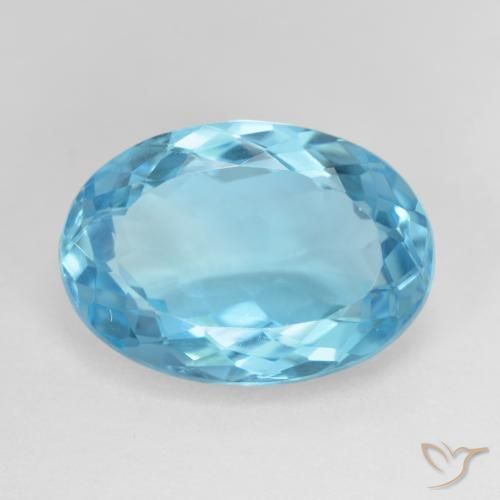 Topaze Bleu Suisse naturelle ovale, 10.59 ct, VVS