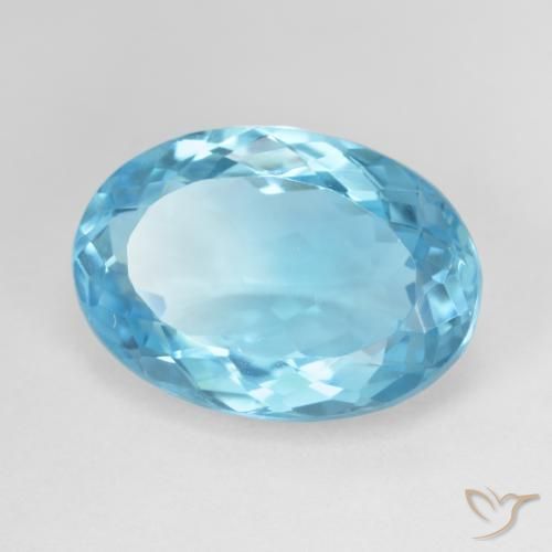 Topaze Bleu Suisse naturelle ovale, 10.59 ct, VVS