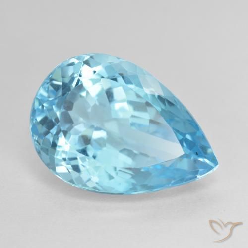 Topaze Bleu Suisse naturelle En forme de poire, 12.53 ct, VVS