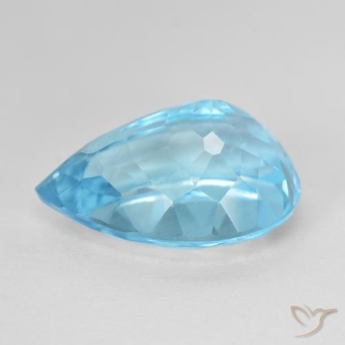 Topaze Bleu Suisse naturelle En forme de poire, 12.53 ct, VVS