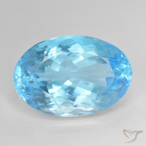 Topaze Bleu Suisse naturelle ovale, 25.28 ct, VVS