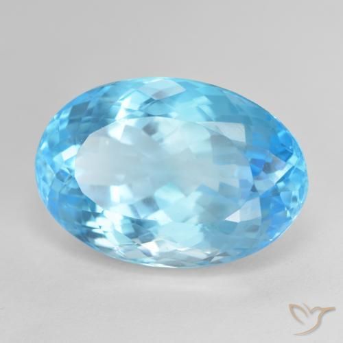 Topaze Bleu Suisse naturelle ovale, 25.28 ct, VVS