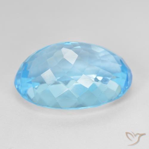 Topaze Bleu Suisse naturelle ovale, 25.28 ct, VVS