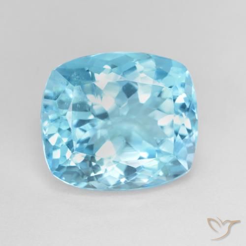 13.02ct Naturel Bleu Suisse Topaze, Coussin, VVS-VS