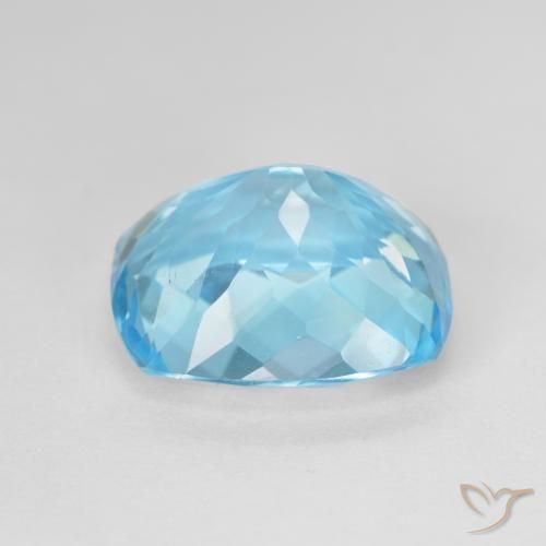 Topaze Bleu Suisse naturelle Coussin, 13.02 ct, VVS-VS