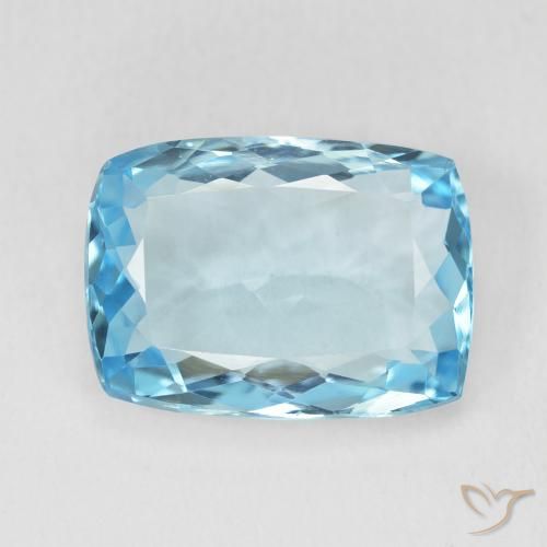 Topaze Bleu Suisse naturelle Coussin, 9.61 ct, VVS