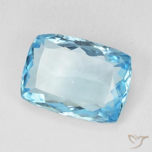 Topaze Bleu Suisse naturelle Coussin, 9.61 ct, VVS