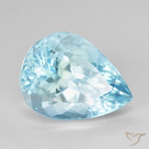 Topaze Bleu ciel naturelle En forme de poire, 14.20 ct, VS
